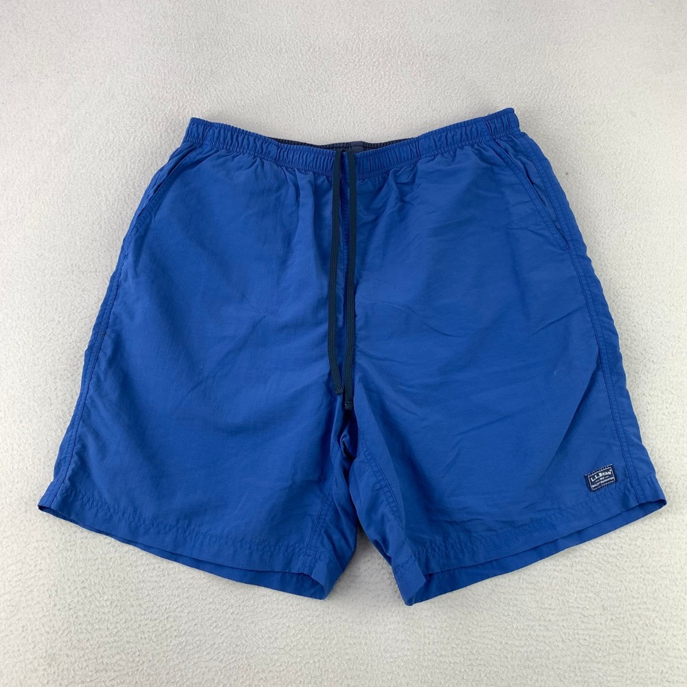 L.L. Bean Supplex Nylon Swim Trunks Mens Small‎ Blue Casual Mesh Lined